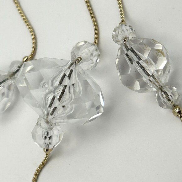 Vintage 60 inch Faceted Crystal Bead Rope Necklace 14K GP Clasp Long Layering - Picture 7 of 12